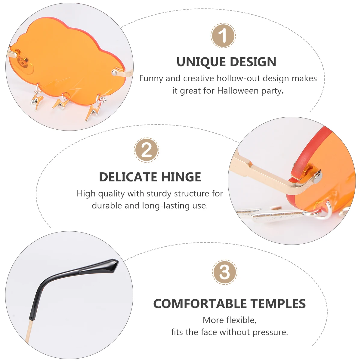 

Sunglasses Metal Orange Women Party Unique Sunglasses Glasses Small Face Sun Protection