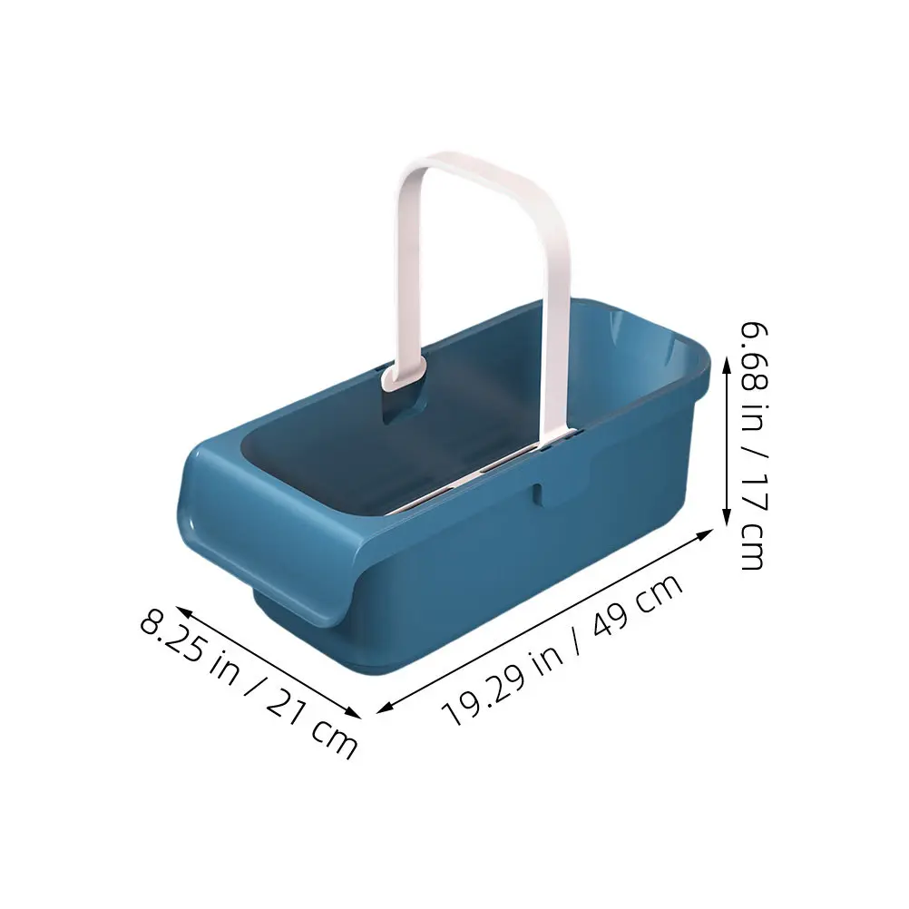 Large Rectangular Mop Bucket Heavy Duty Utility Plastic Cleaning Bucket Portable Household Cleaning Tool Organizer Basket with