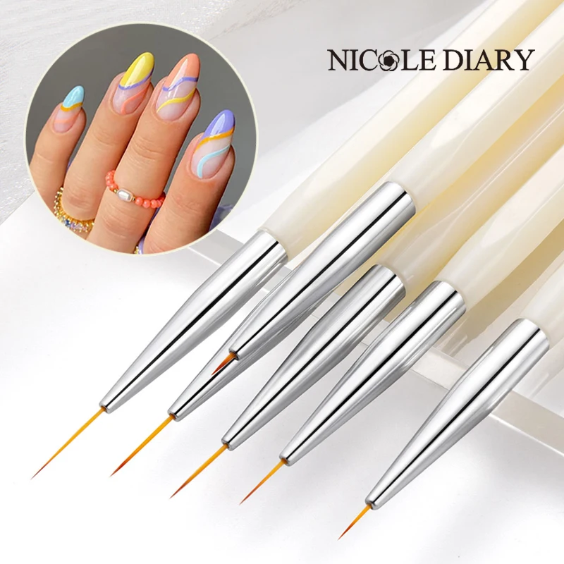 Nagel Pinsel Acryl Nail art Pinsel Professionelle UV Gel Nagellack Französisch Liner Blume Malerei Zeichnung Stift Maniküre Nagel Werkzeuge