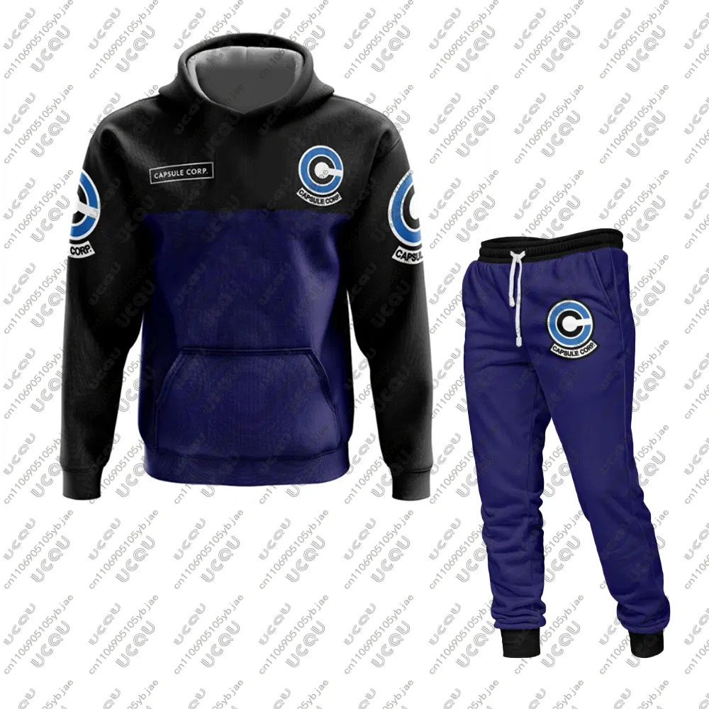 

Adult Hoodie Sweatshirts Cosplay Set Boys Men Top Casual Pants Autumn Winter Capsule Corp Dragon Ball Z Sweatpants Anime Y2k