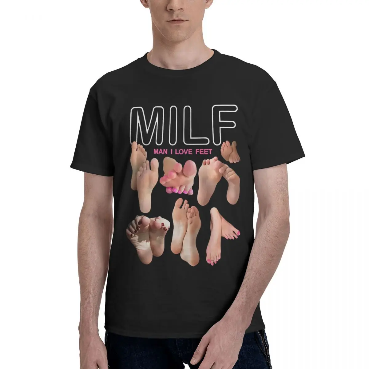 Футболка с забавным мемом MILF Man I Love Feet, уникальная мужская и женская футболка по индивидуальному заказу, одежда Y2K с графикой