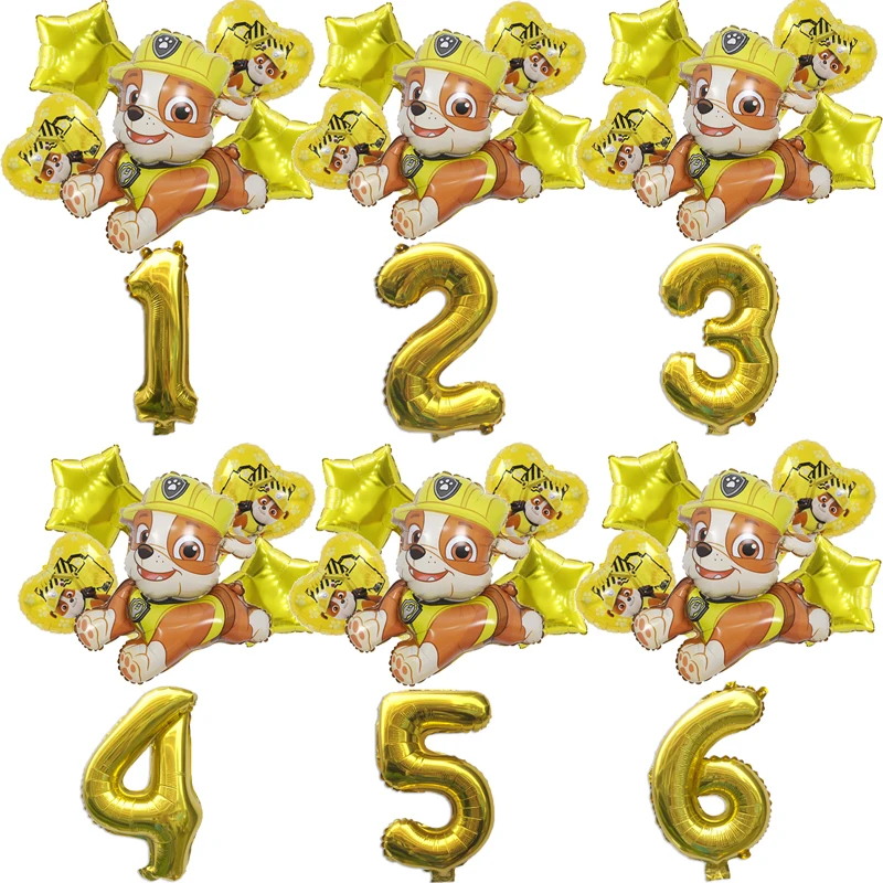 1Set Cartoon Paw Patrol Chase Ryder Marshall Skye Pellicola di alluminio Palloncino digitale Decorazione di compleanno Forniture per feste Giocattolo regalo