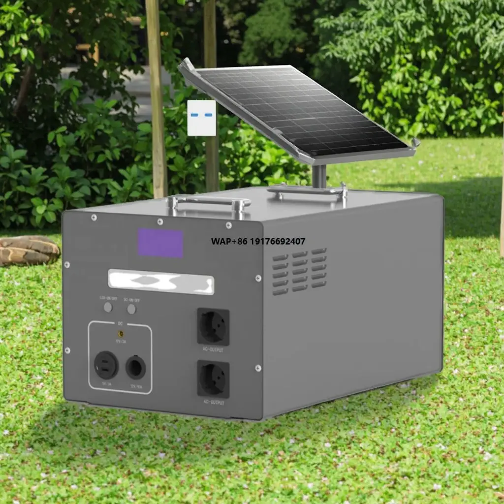 

2025 New Portable 1500W Power Station 2000W Solar Panel Generator Lifepo4 Battery MPPT Car PanelPowered Energy Storage System