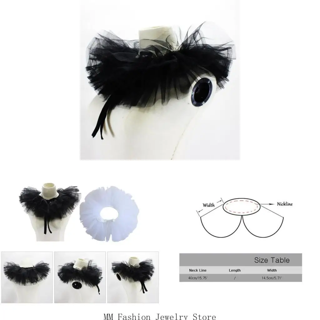 

Викторианский воротник Воротник с рюшами Воротник с оборками Милый лацкан для блузок-рубашек D0UB