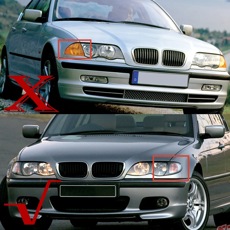 Car Corner Light For BMW 3 Sseries E46 4-Door 318i 320i 325i 330i 2002-2005 Turn Light Corner Marker Parking Light Lamp No Bulb
