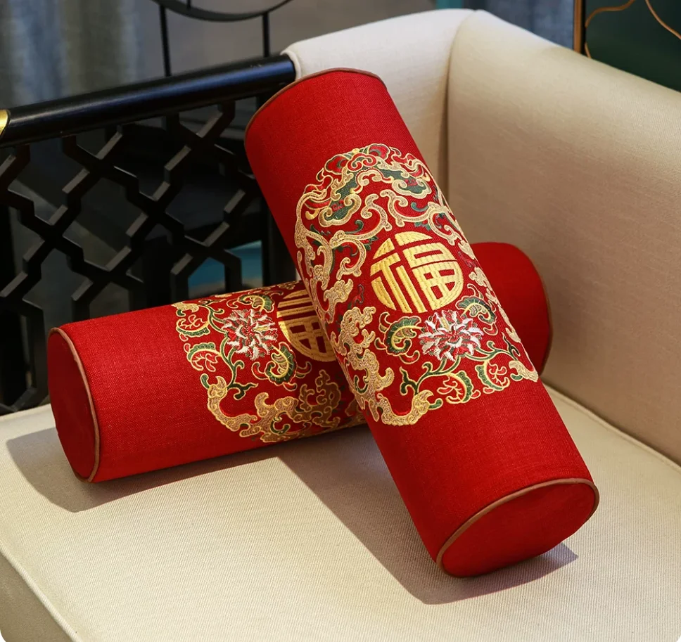 red-chinese-style-fu-embroidery-bolster-pillow-linen-cotton-long-cylindrical-neck-roll-cushion-for-home-wedding-sofa-decoration