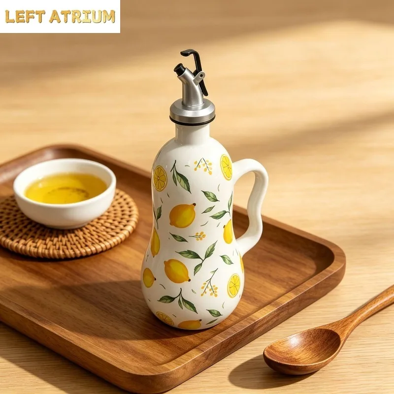Ceramic Oil Pot Kitchen Seasoning Bottle Vinegar Pot Soy Sauce Pots Oil Bottle Seasoning Tools Soy Sauce Bottle Seasonings Jar