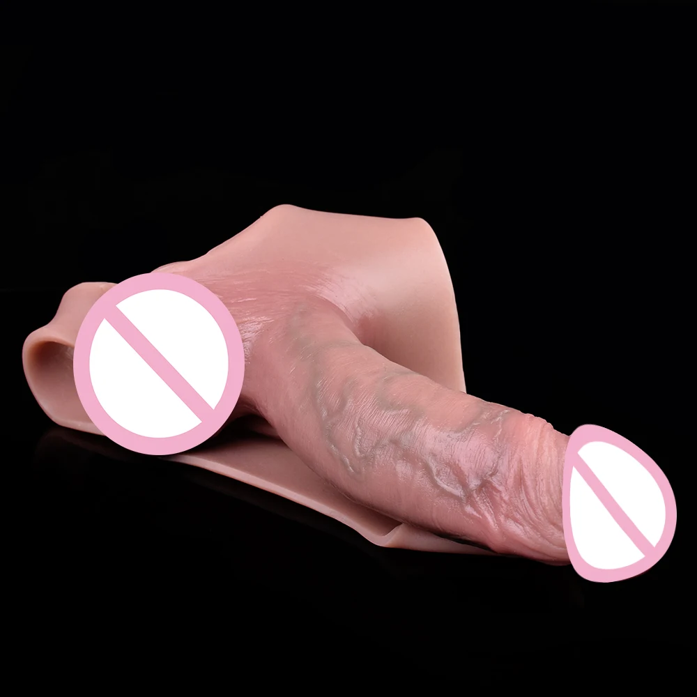 NNSX Soft Silicone Hollow Dildo Pants Strap On Ultra-realistic Cock Sleeve Panties Male Dick Enlarger&Extender For Couples 6
