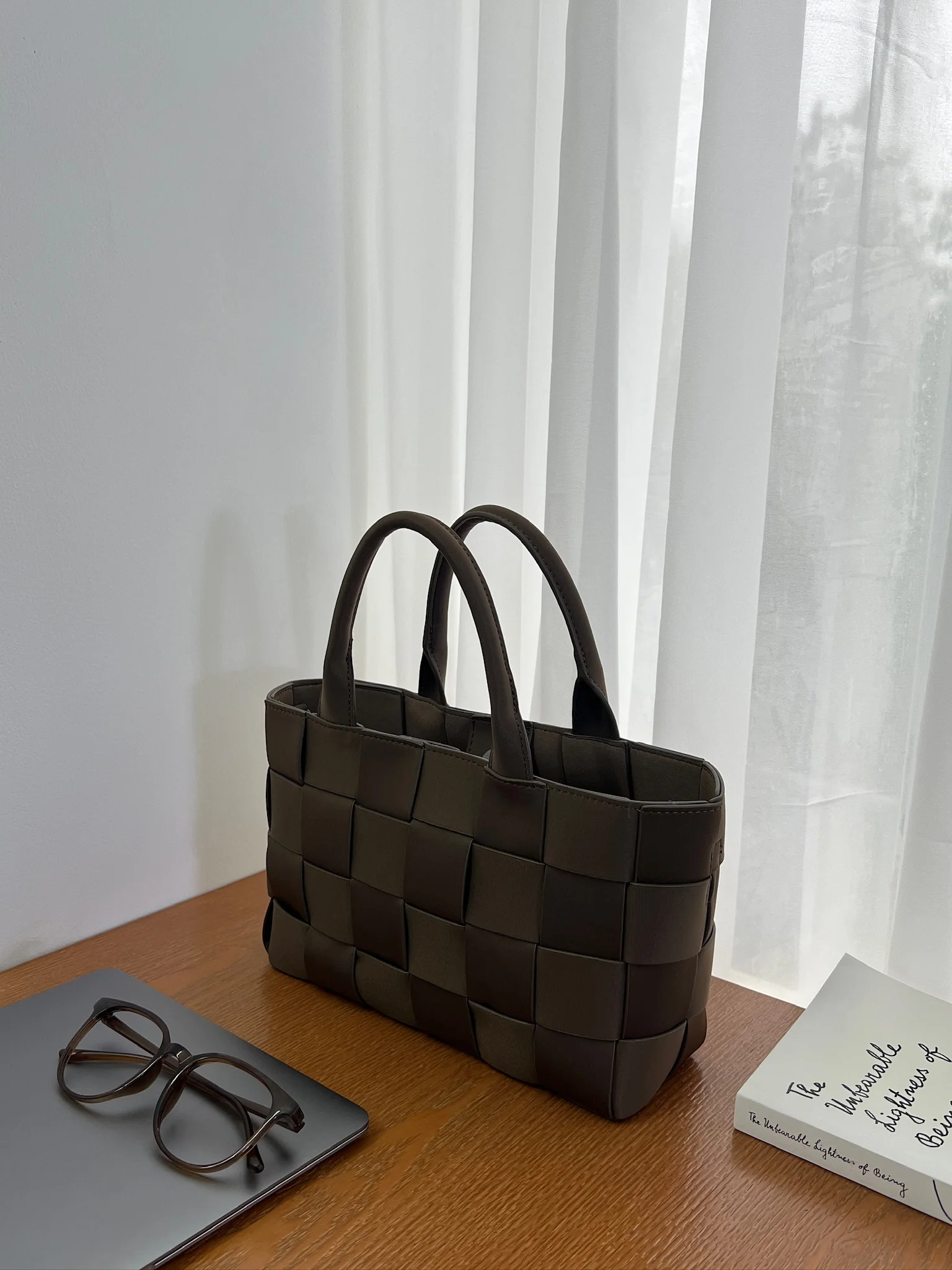 kazrvna-high-quality-large-capacity-women's-tote-bag-fashionable-woven-handbag-casual-zipper-closure-soft-polyester-material