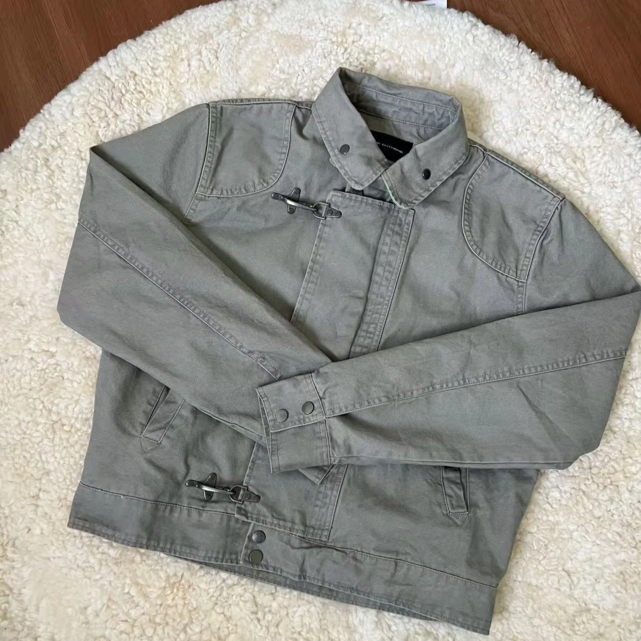 

Винтажная толстовка в стиле Харадзюку 90-х с капюшоном, на пуговицах, повседневная, эстетичная, гранж, с воротником-стойкой, куртка, ретро-одежда Y2K, верхняя одежда