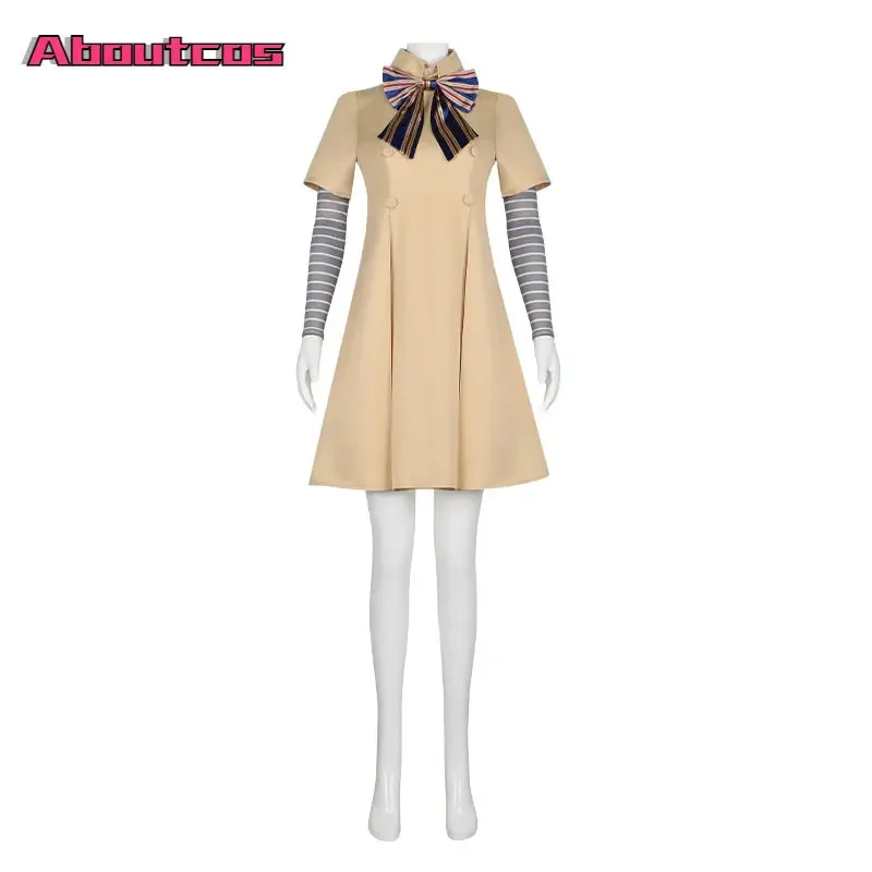 Aboutcos m3gan فستان تنكري للأطفال البنات الذي دمية روبوت ألفين وثلاثين وعشرون فساتين PS2 أزياء الهالوين