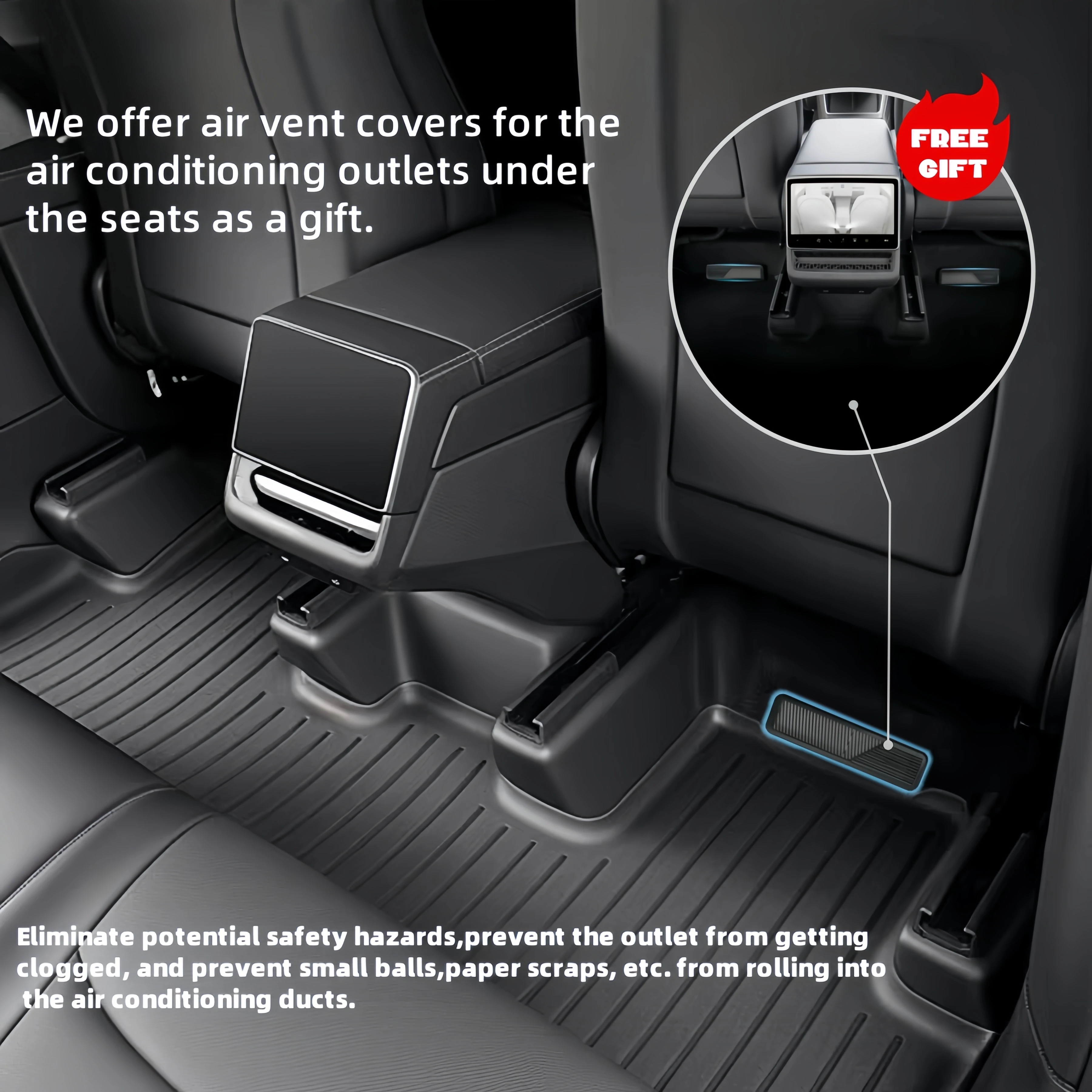

Tesla Model Y Juniper 2025+ Velvet Seat Bottom Protection Corner Guards 5-Piece Set Driver And Passenger Seat Slide Rail Protect