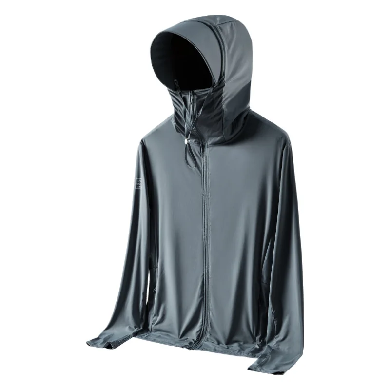 Coupe-vent à capuche pour homme, protection solaire, respirant, cool, mince, grande taille, vestes décontractées, été, Udissolve 50 + UV Verde, peau combinée, 8XL