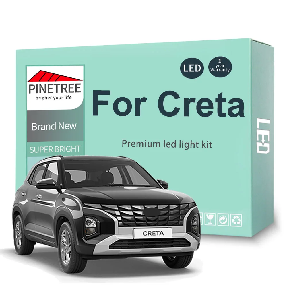 11PC For Creta Car Led Interior Light Kit For Hyundai Creta 2022 2023 2024 Map Dome License Plate Lamp