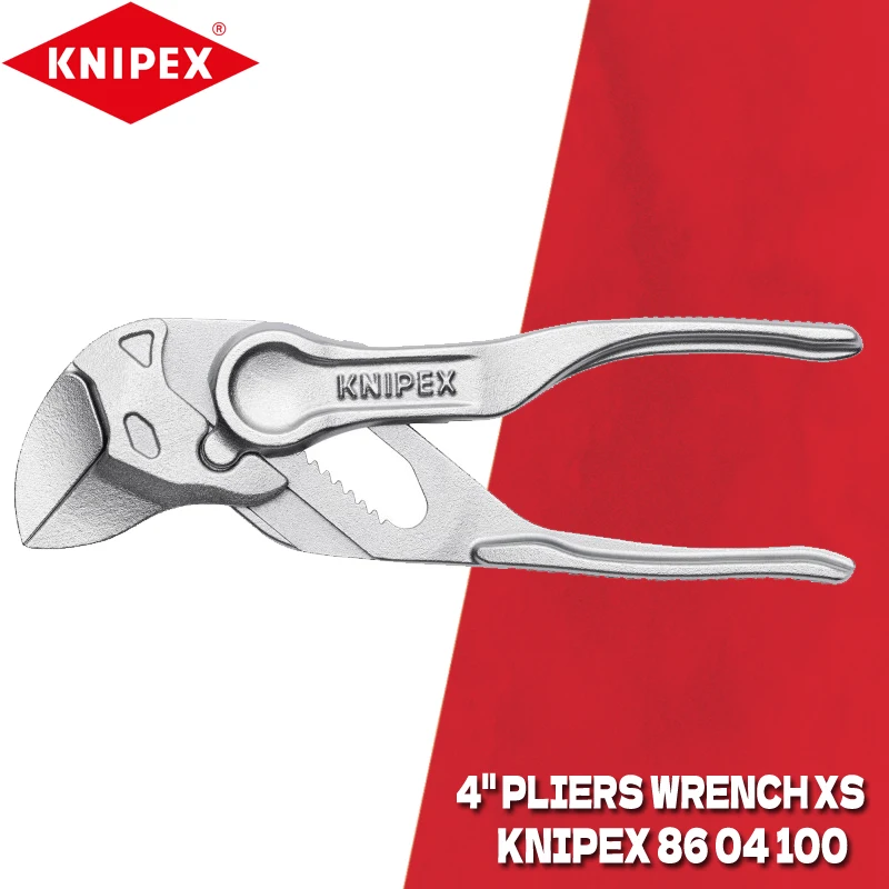 KNIPEX 86 04 100 Pliers Wrench XS 4\'\' Alloy Steel Chrome Plated Mini Plier Knipex Hand Tools