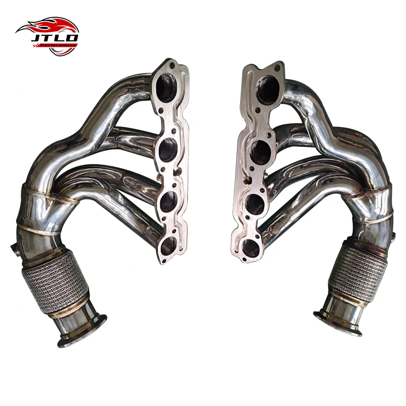 

JTLD 304 Нержавеющая сталь Полировальный коллектор выхлопной системы без каты для Ferrari 458 4,5 л Decat Header