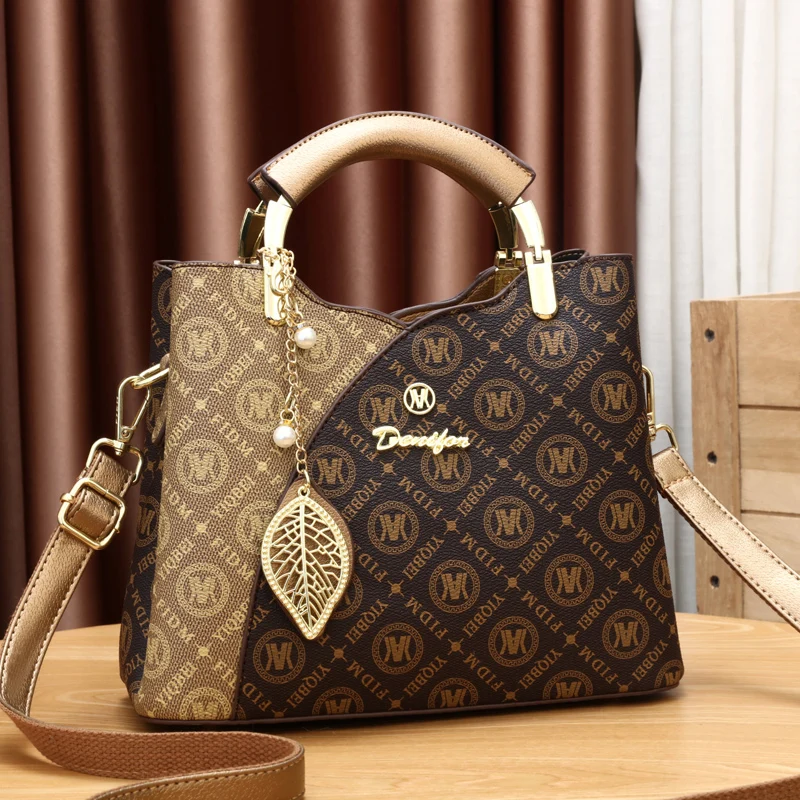 

Stylish retro letter women's tote all match temperament single shoulder crossbody bag
