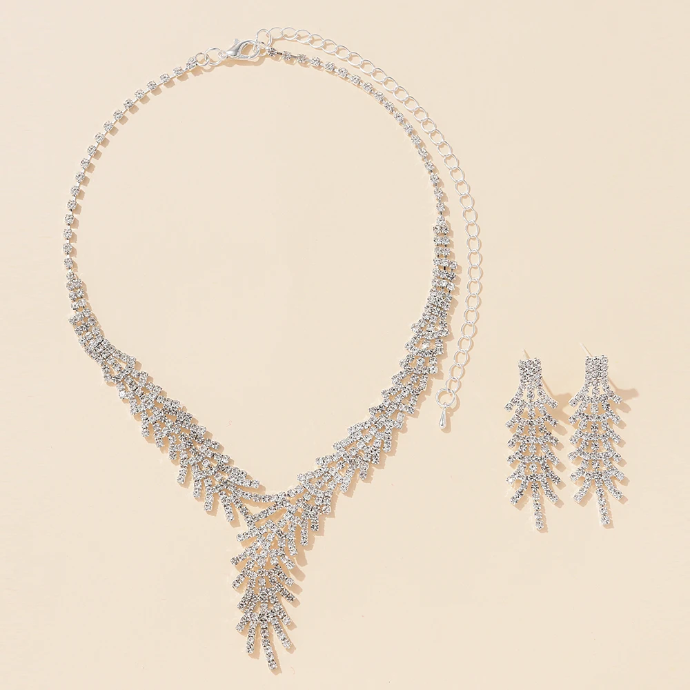 3pcs Women Jewelry Set, Luxury and Casual Rhinestone Women necklace,earring jewelry set, suitable for daily wear, gifts for frie image 2