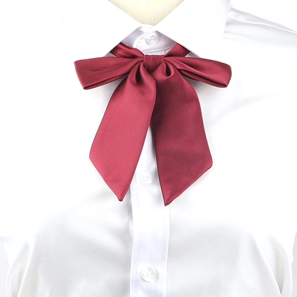 2 Sizes Ladies Students Bowtie JK Solid Color Bow Tie Butterfly School Uniform Neck Ties Women Skinny Gravatas Shirt Accessories