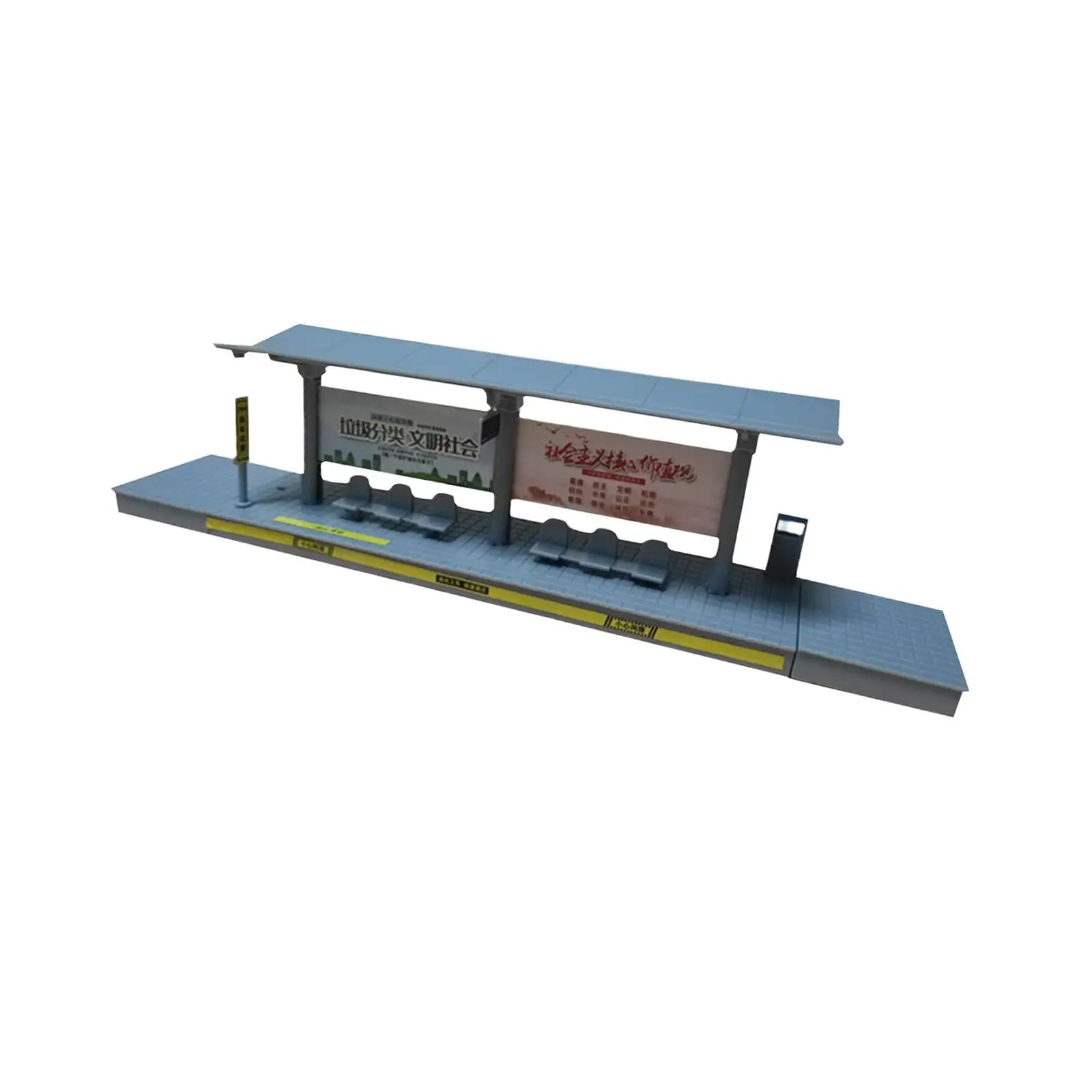 4x1:64 نموذج محطة الحافلة نموذج بناء مصغر لتخطيط المناظر الطبيعية الصغيرة