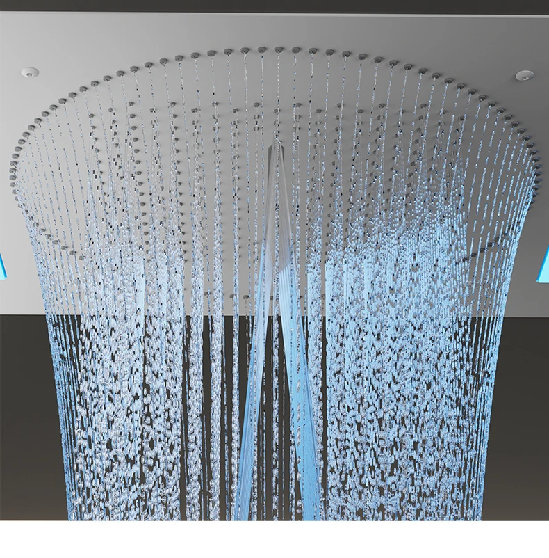 New concealed shower head with wall mounted canopy, ambient lighting, and multifunctional angle adjustable shower device