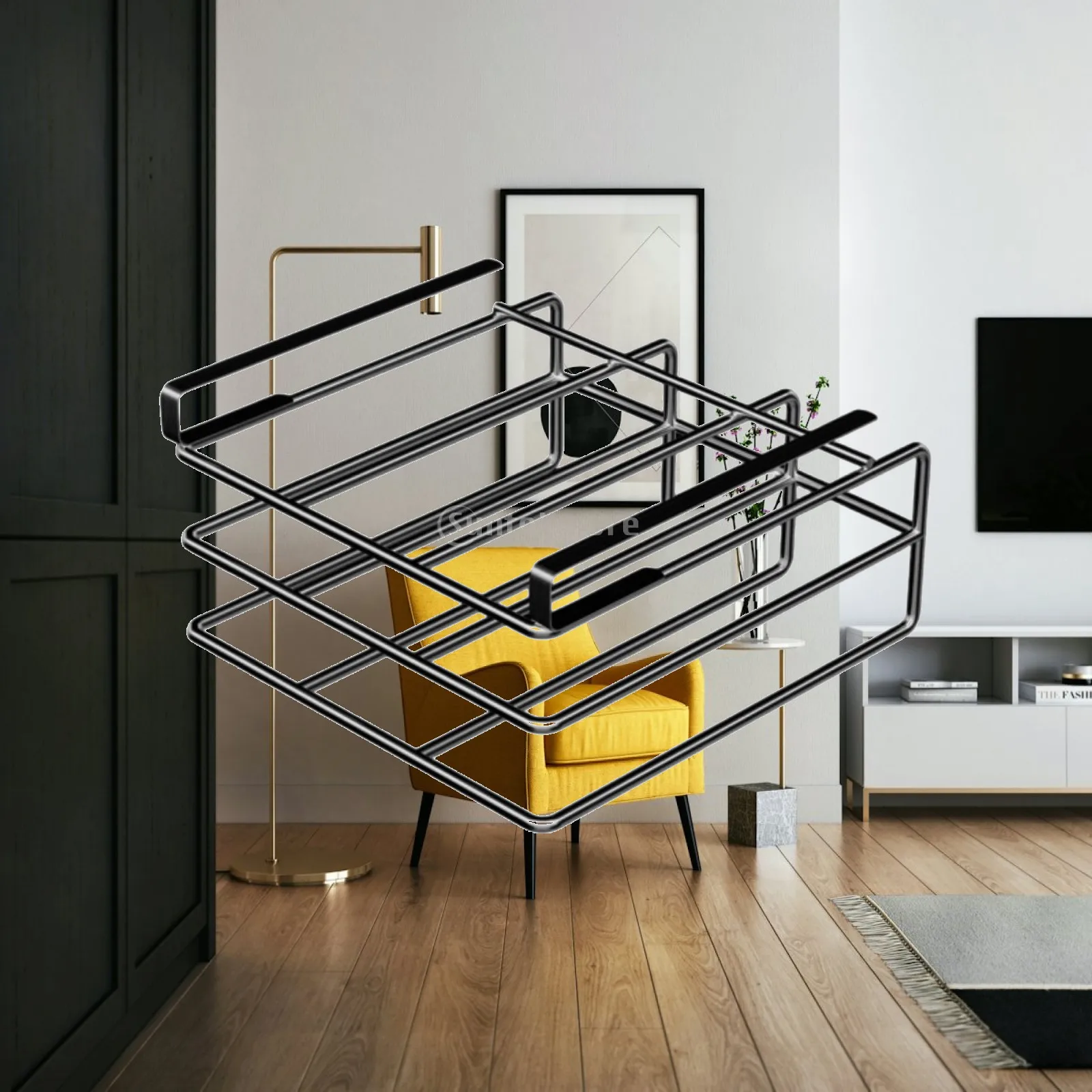 Under Cabinet Stainless Steel Kitchen Storage Shelf Multifunction Shelf Organizer for Pantry Storage and Closet Use