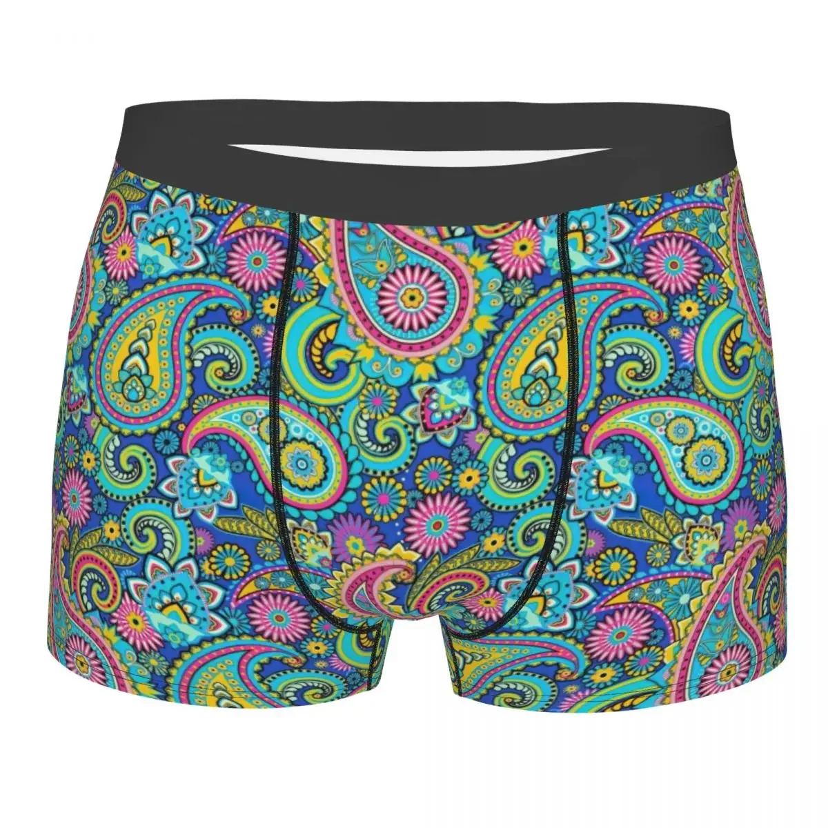 Paisley Drawing Underpants Breathbale Panties Male Underwear Print Shorts Boxer Briefs