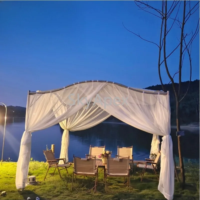 

Уличный павильон-навес: деревянный домик-тент, зонт от солнца, защита от ветра и УФ-излучения для двора, живописных мест, сада, кемпинга, двора, ремонта участков