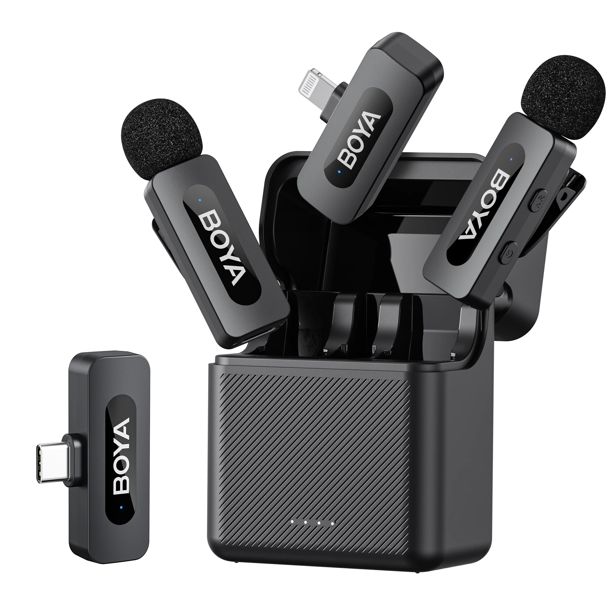 BOYA BY-V3 Draadloze Lavalier Revers Mirophone Ruisonderdrukkende Oplaadbare Microfoon voor iPhone Android Camera Live Streaming Vloggen - afbeelding 2