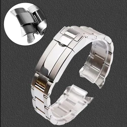 20 mm Wide Solid Curved Fine-tuning Buckle Steel Strap 904L Stainless Steel Watch Strap Compatible With Multiple Watch Models