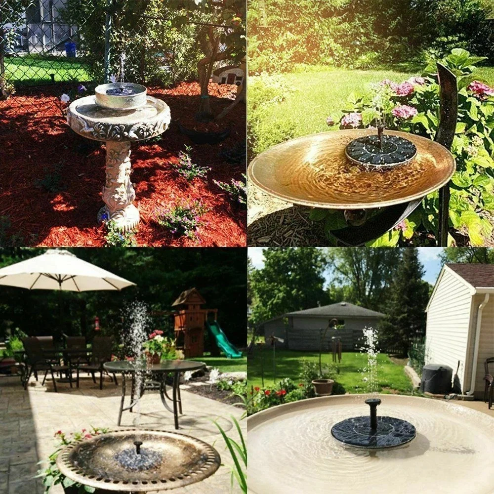 

4 Nozzles Water Pump Filter Decorative Props Portable Pool Fountain Submersible Solar Water Pond Pump Easy Installation