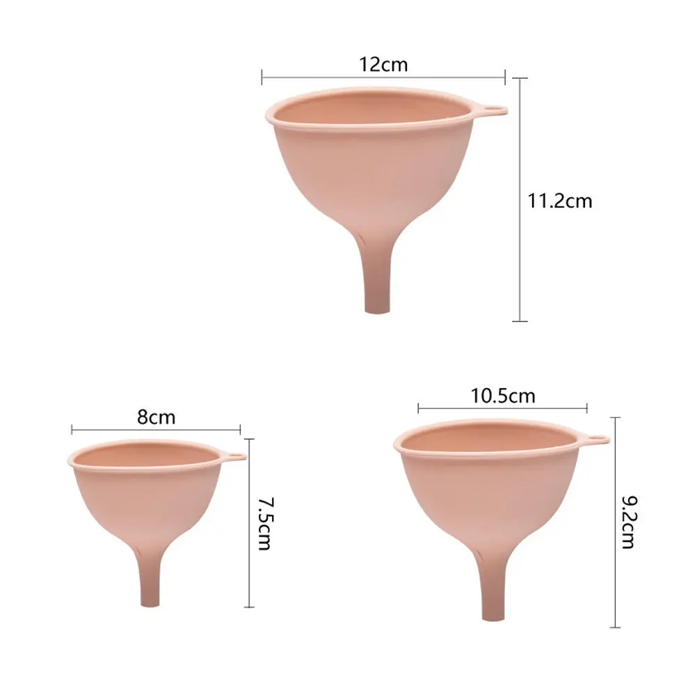 3Pcs Silicone Funnel Set Kitchen Liquid Funnels Multi-Functional Oil Wine Transferring Bottles Jars Filling Tool