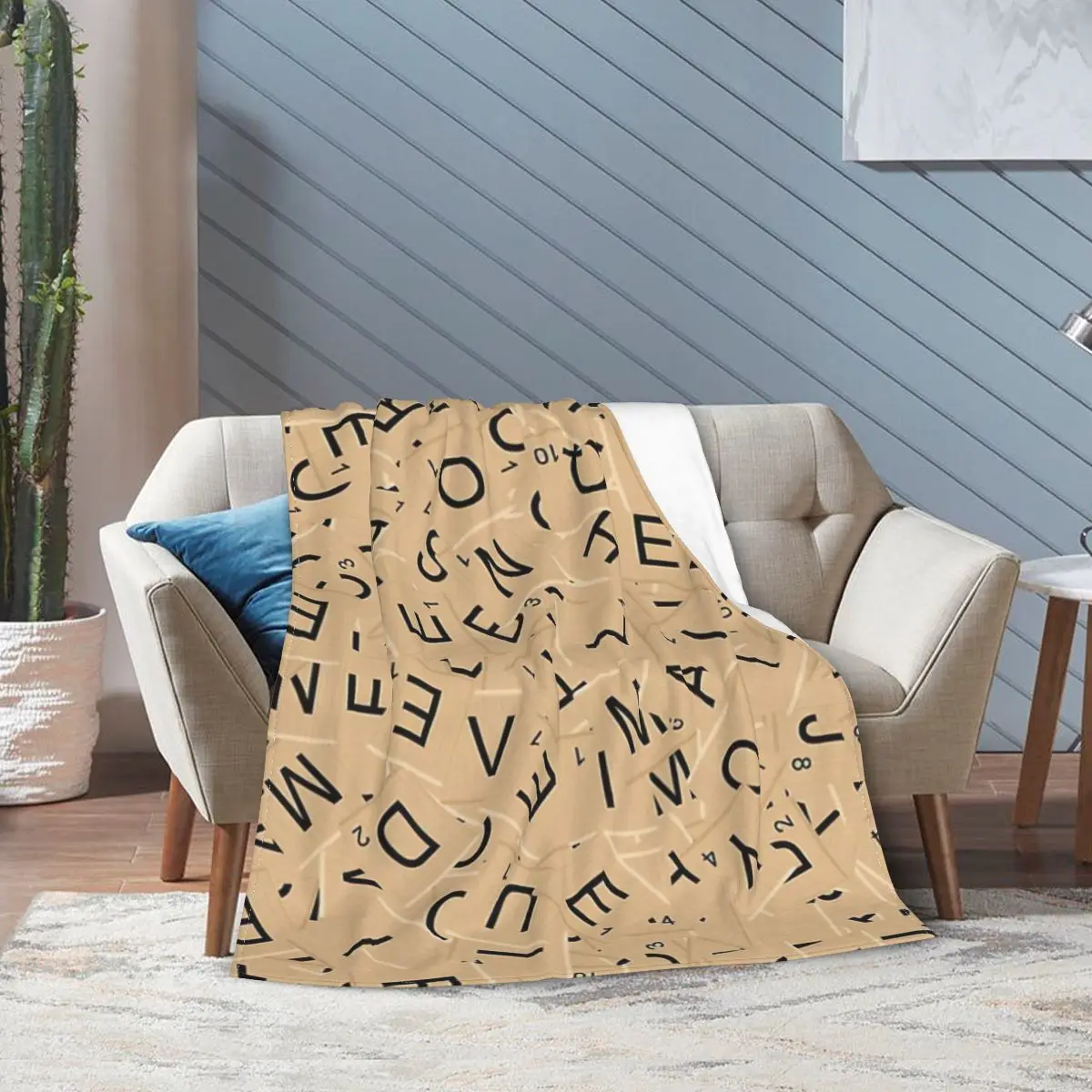 Scrabble Tiles Jigsaw Bed Blanket Bed Covers Luxury Blanket Flannel Blanket Air conditioning blanket