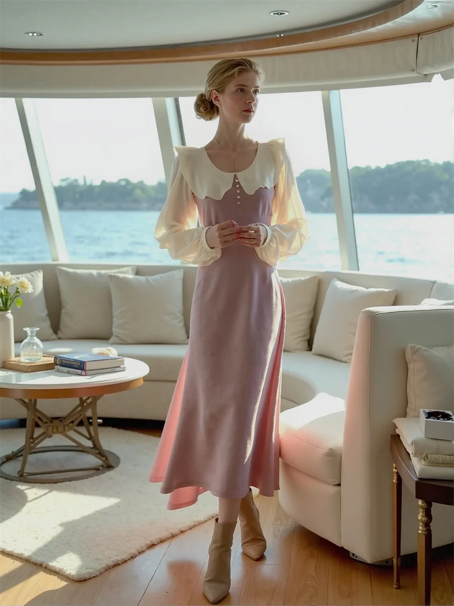 Women'S Dress Alt Flounced Edge Mid-Calf A-Line Cut-Out Cyber Daily Daisy Dance Daring Dating Day Decorate Decoration Decorative