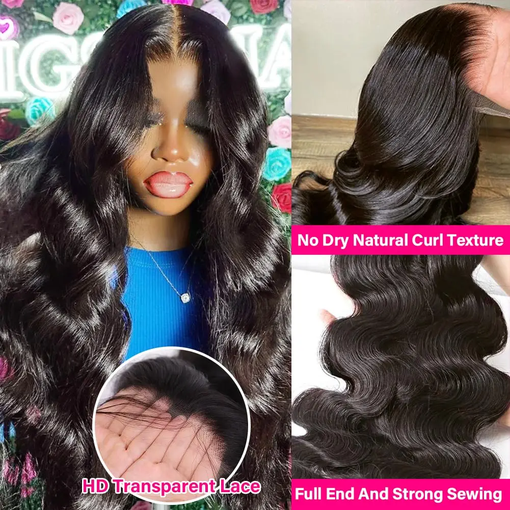 13x4 4x4  Lace Front Wigs Body Wave 10A Human Hair Wigs for Women Brazilian Virgin Hair Pre Plucked Bleached Knots 32inches