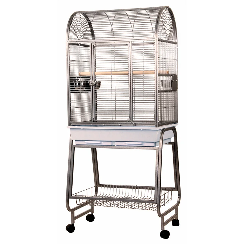 B5-2 medium and large parrot bird cage, round metal splash-proof low carbon and hard steel CG