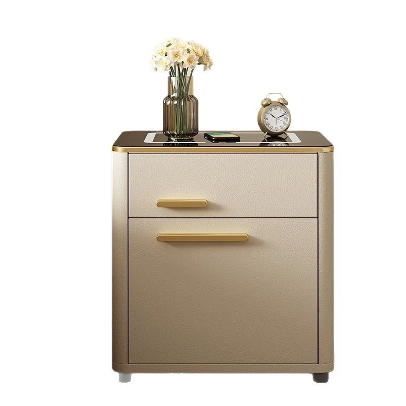 Solid wood drawer bedside smart wireless charging fingerprint password safe