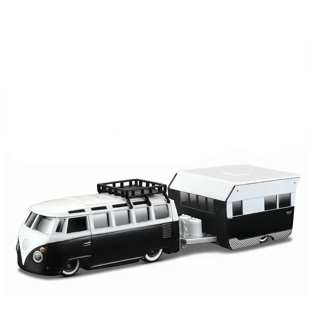 Maisto 1:64 Volkswagen Van Samba  Alameda Trailer Trailer Model Simulation Car Model Alloy Car Toy Male Collection Gift B678