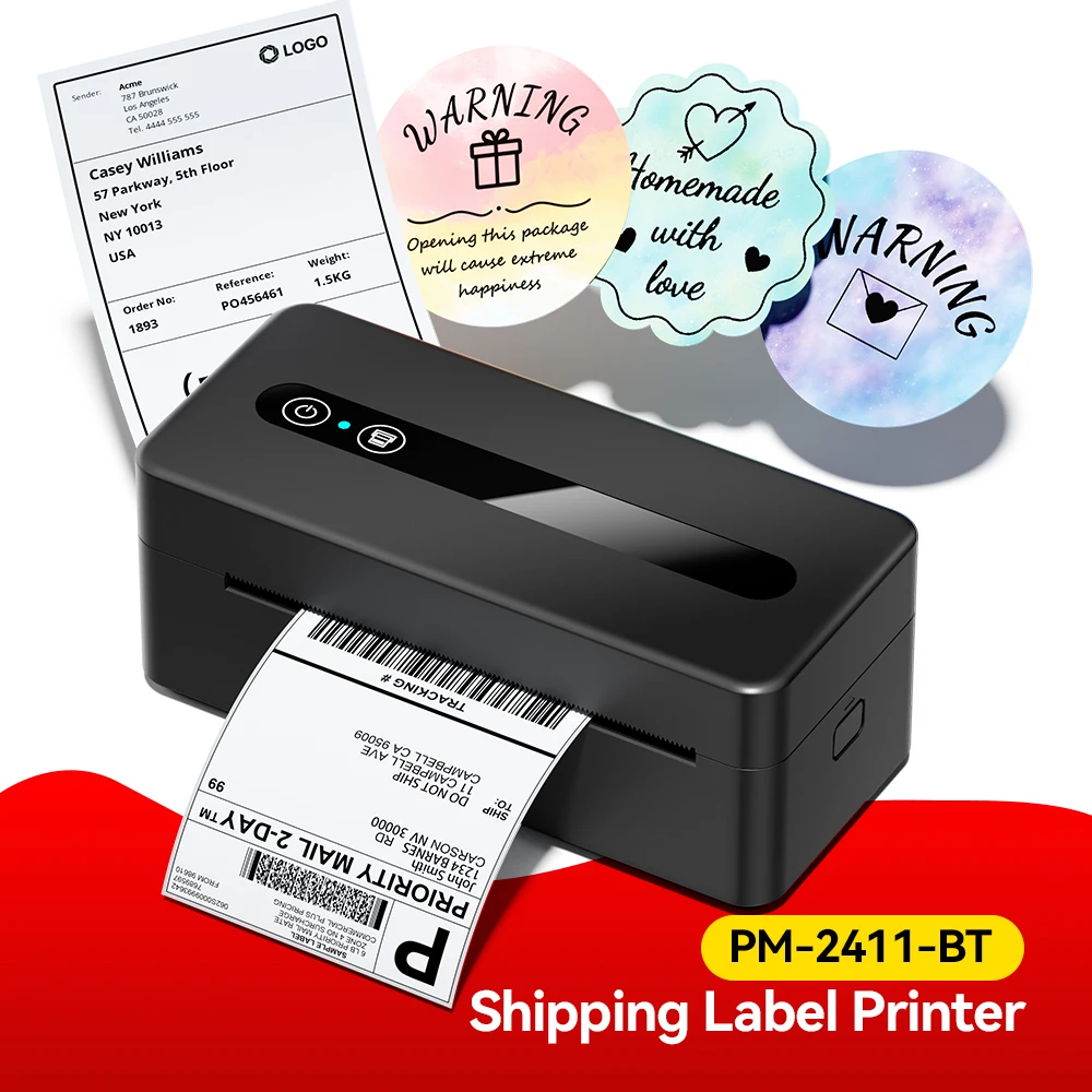 

2025 New 2411BT 4x6 Thermal Label Printer Bluetooth Wireless for Small Business Shipping, Multi-OS & Platform Compatible
