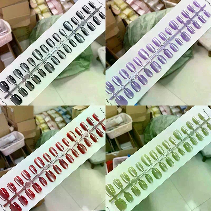 /JCS/Different Size Short Press On Nails Cat Eyes Decoration Wearable False Nails Full Cover Nail Tips Art 30Pcs