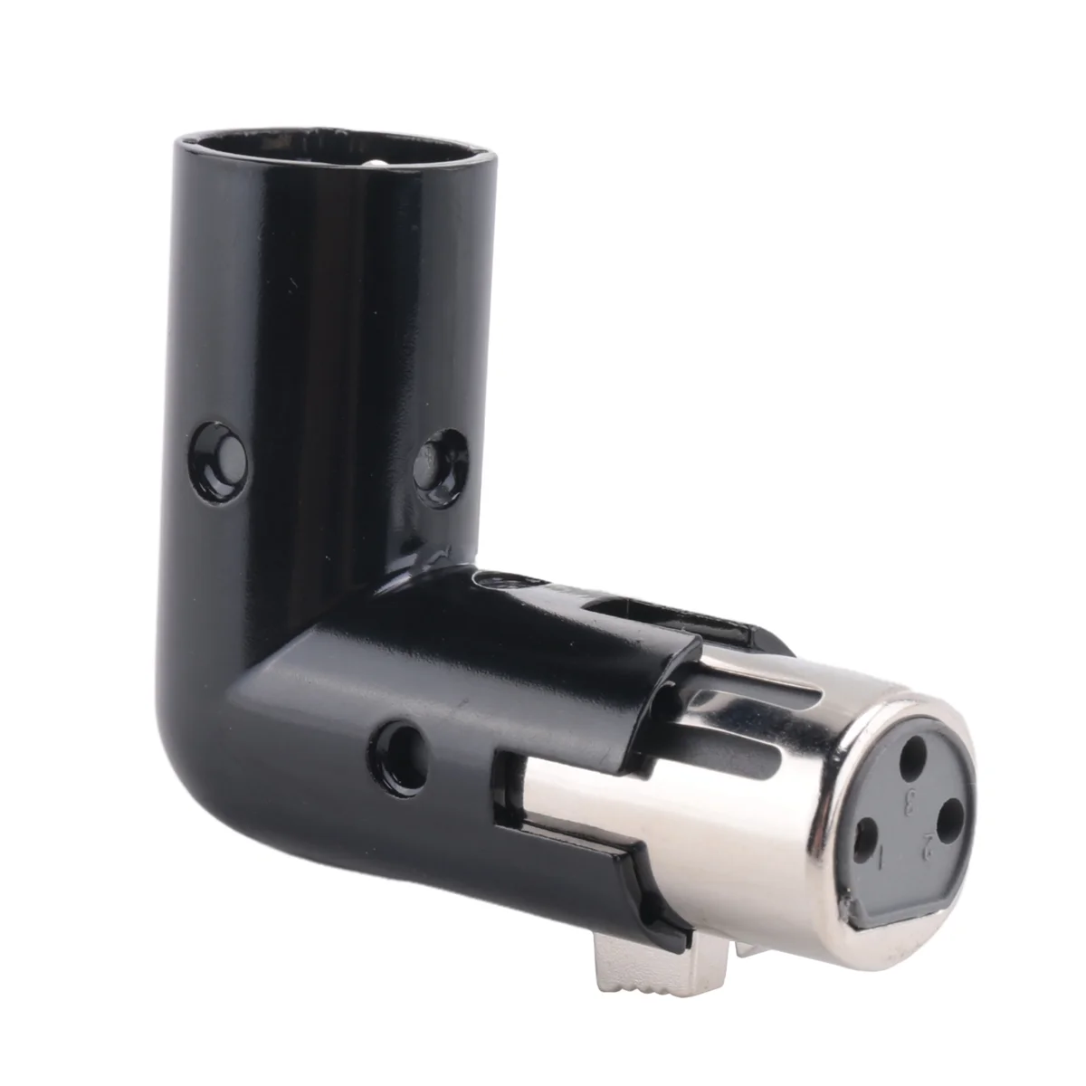 AT53 2Pcs Rotatable XLR Angle Adapter Dual Male and Female L-Shaped Connector Metal Adapter with 4 Adjustable Angle Positions