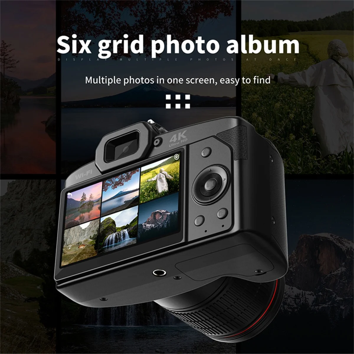 A14M D5 6400 Megapixel HD WiFi Videocamera digitale Videocamera 4K a doppio obiettivo con display Zoom 16X Fotocamera DSLR Nessuna scheda di memoria