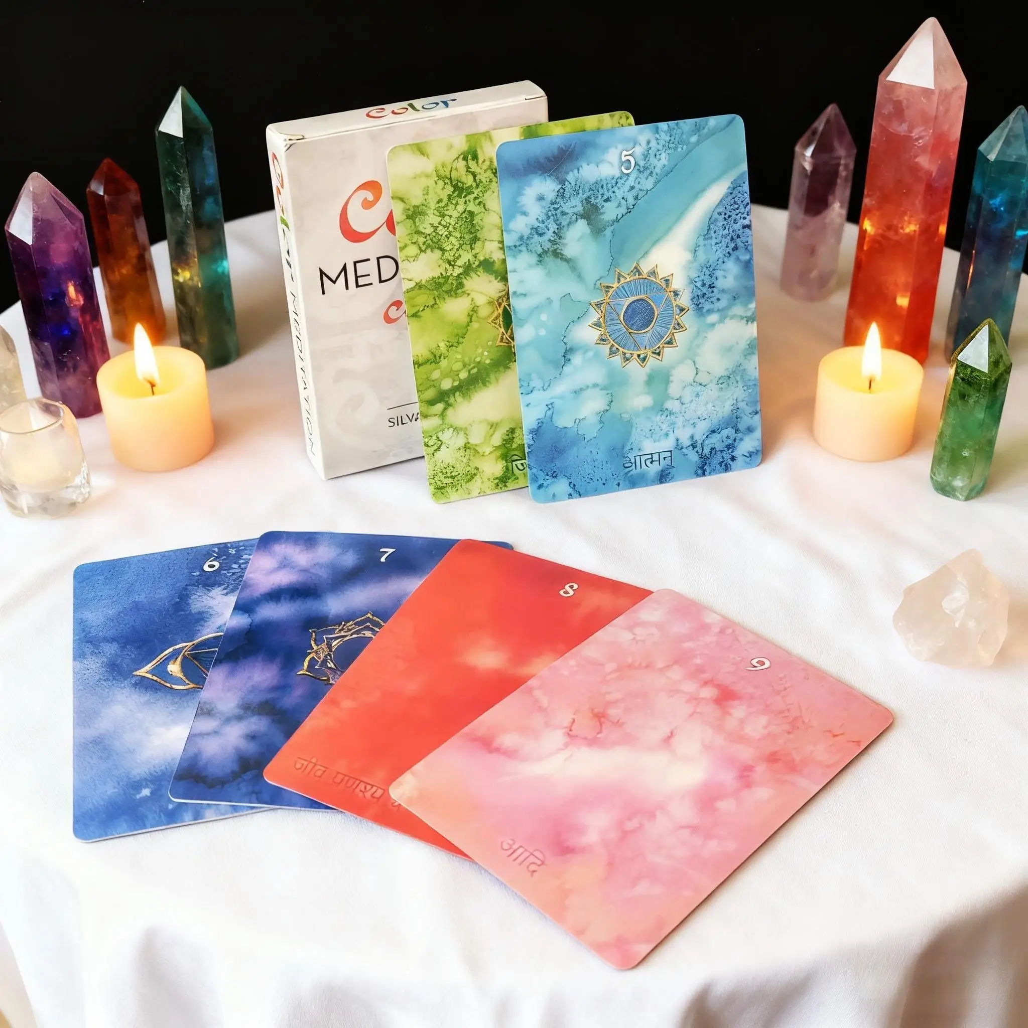 

Color Meditation Oracle Cards A 36 Cards Tarot Divination Deck English Vision Edition Board Playing Game For Party