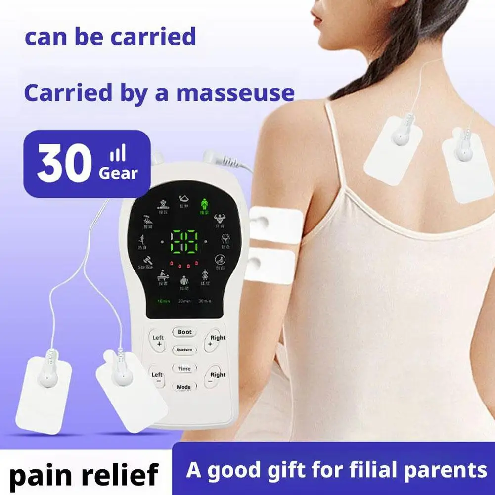 

12 Modes Multi Functional EMS Dual Channel Whole Body Instrument Therapy Pulse Mini Cervical ﻿ Massage Body Relax Meridian L3G1