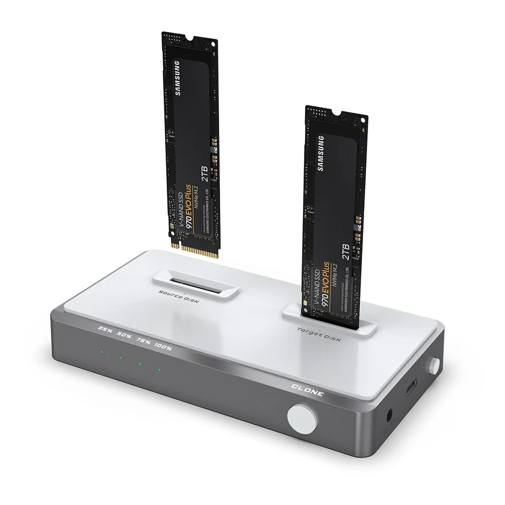

USB3.1 Gen2 10Gbps Hard Disk case Dual Bay M.2 NVME Ssd Enclosure Support Offline Type c Clone