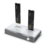 USB3.1 Gen2 10Gbps Hard Disk case Dual Bay M.2 NVME Ssd Enclosure Support Offline Type c Clone