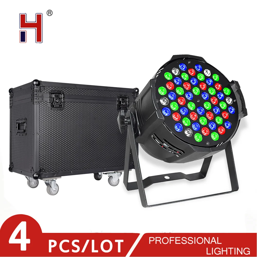 

HongYi 4PCS LED 54x3W Aluminum Par Lights RGBW 4In1 DMX Control Stage Wash Lighting Flight Case Packing For DJ Disco Nightclub