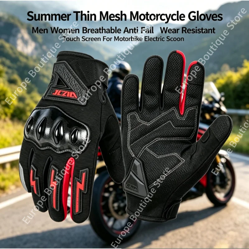 

NEW Men Women Summer Thin Mesh Motorcycle Gloves Breathable Anti Fall Wear Resistant Touch Screen for Motorbike Electric Scooter