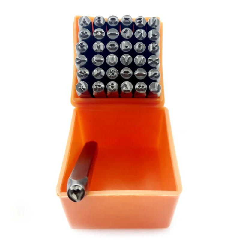37 Pcs Steel Stamp Set 26 Letters 9 Numbers Carbon Steel Stamping Tool With Storage Box