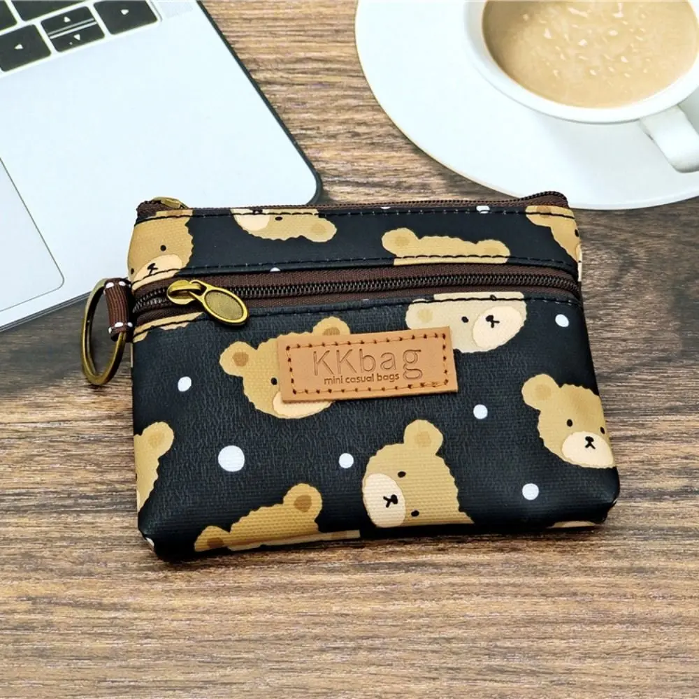 

Cartoon Print Coin Purse Cute Lightweight Zipper Key Card Holder Small Storage Bag for Student Women